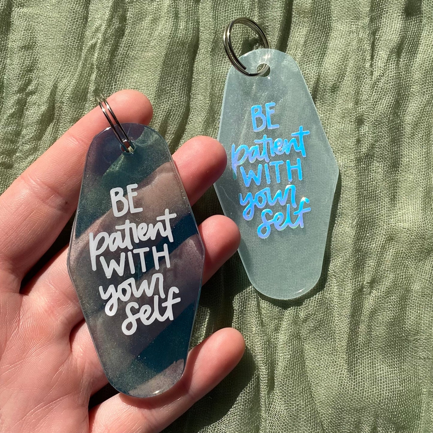 Handmade Resin Keychain | Be patient with yourself