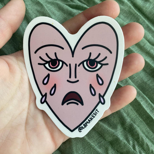 Waterproof Sticker | Crying Heart