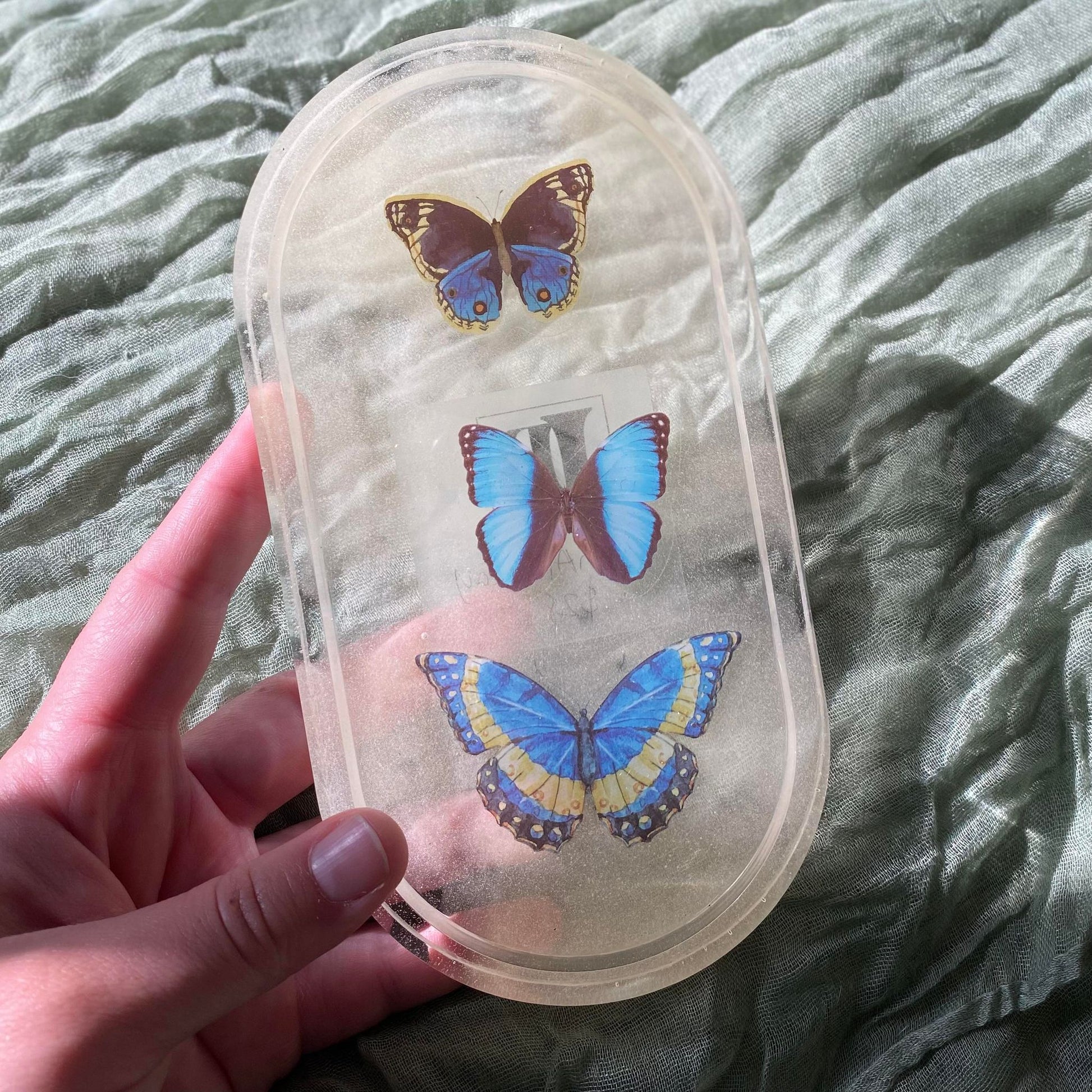 Catch All Tray Handmade Gift Functional Resin Butterfly Art LBMakesIt