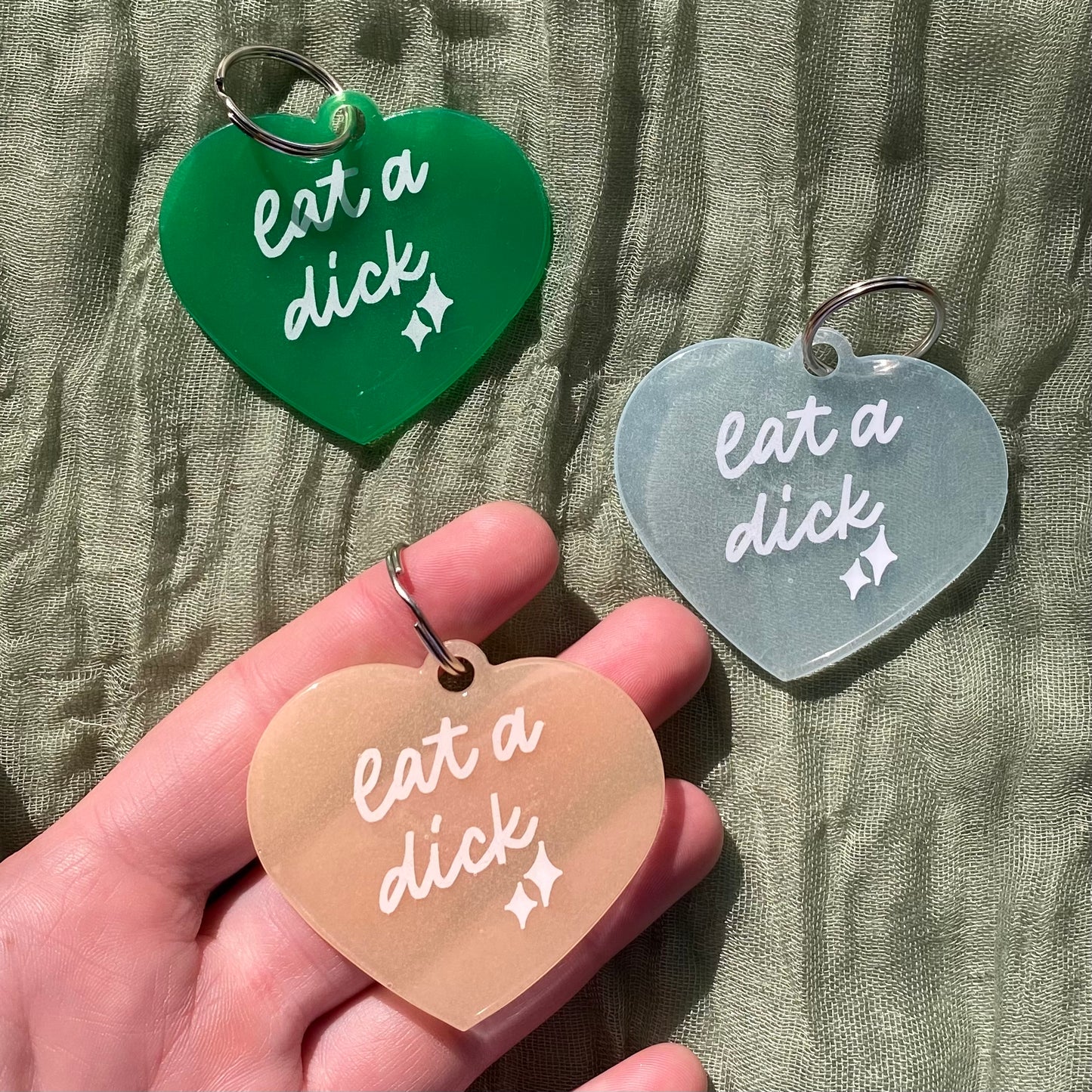 Handmade Resin Keychain | eat a dick ✨