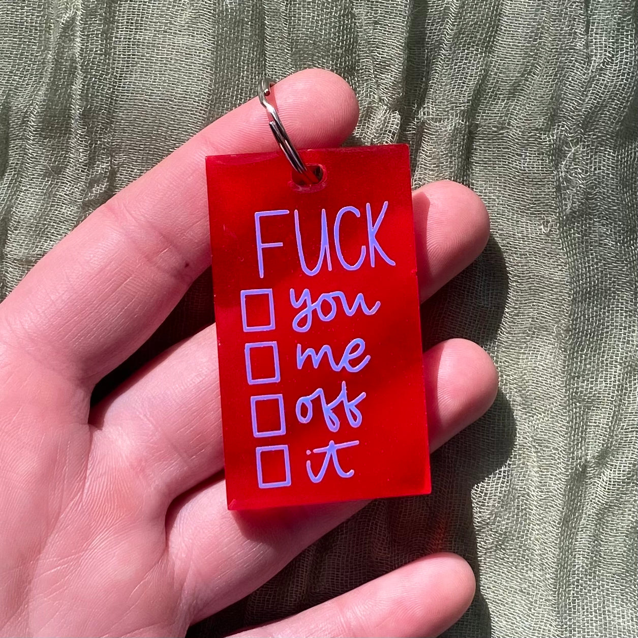 Handmade Resin Keychain | Fuck ☑️