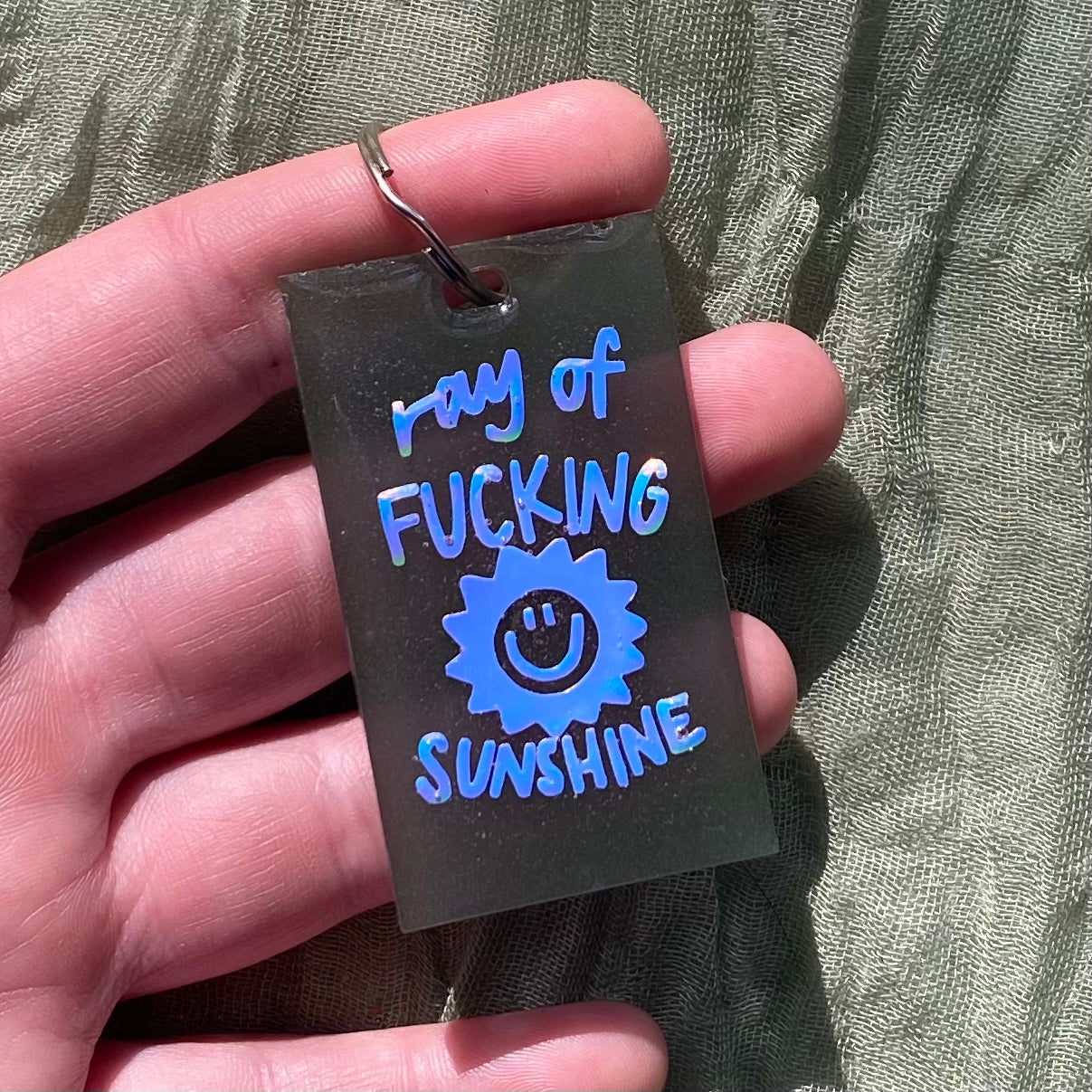 Handmade Resin Keychain | Ray of fucking sunshine 🌞