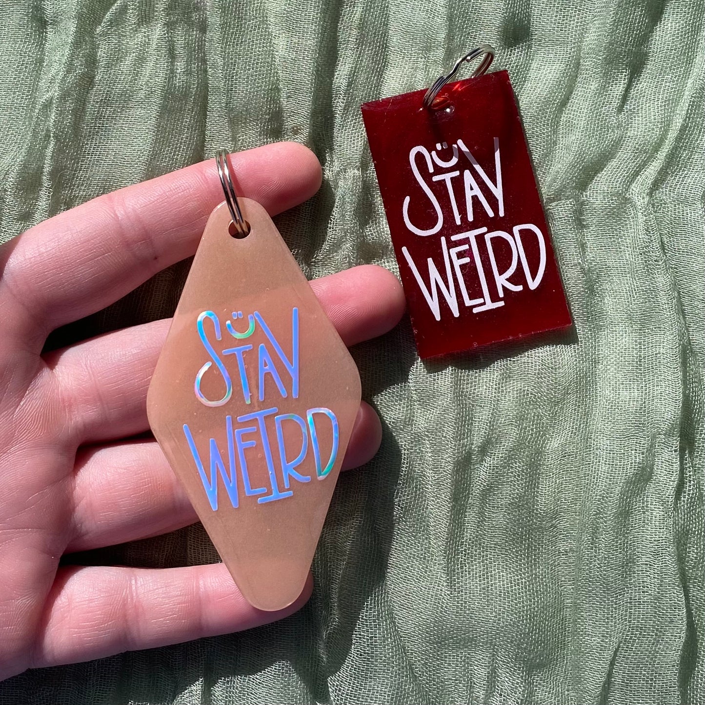 Handmade Resin Keychain | Stay weird 😌