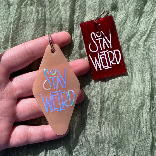 Handmade Resin Keychain | Stay weird 😌