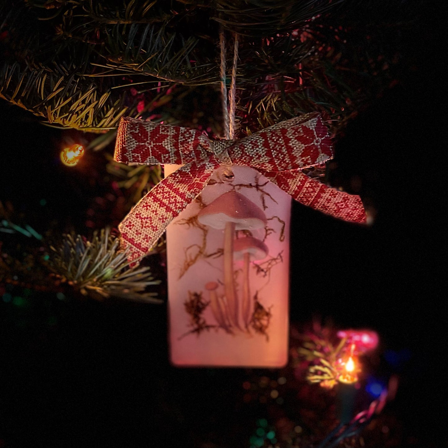 Handmade Resin Christmas Ornament | Mushrooms & Moss