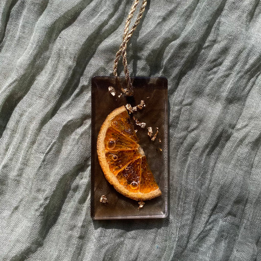 Handmade Resin Christmas Ornament | Orange & Gold