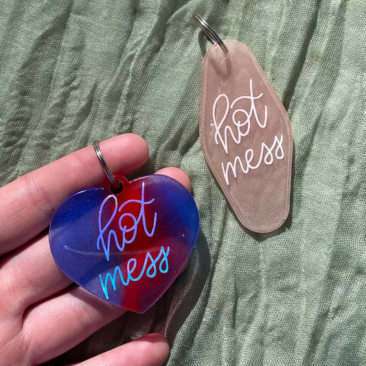 Handmade Resin Keychain | hot mess