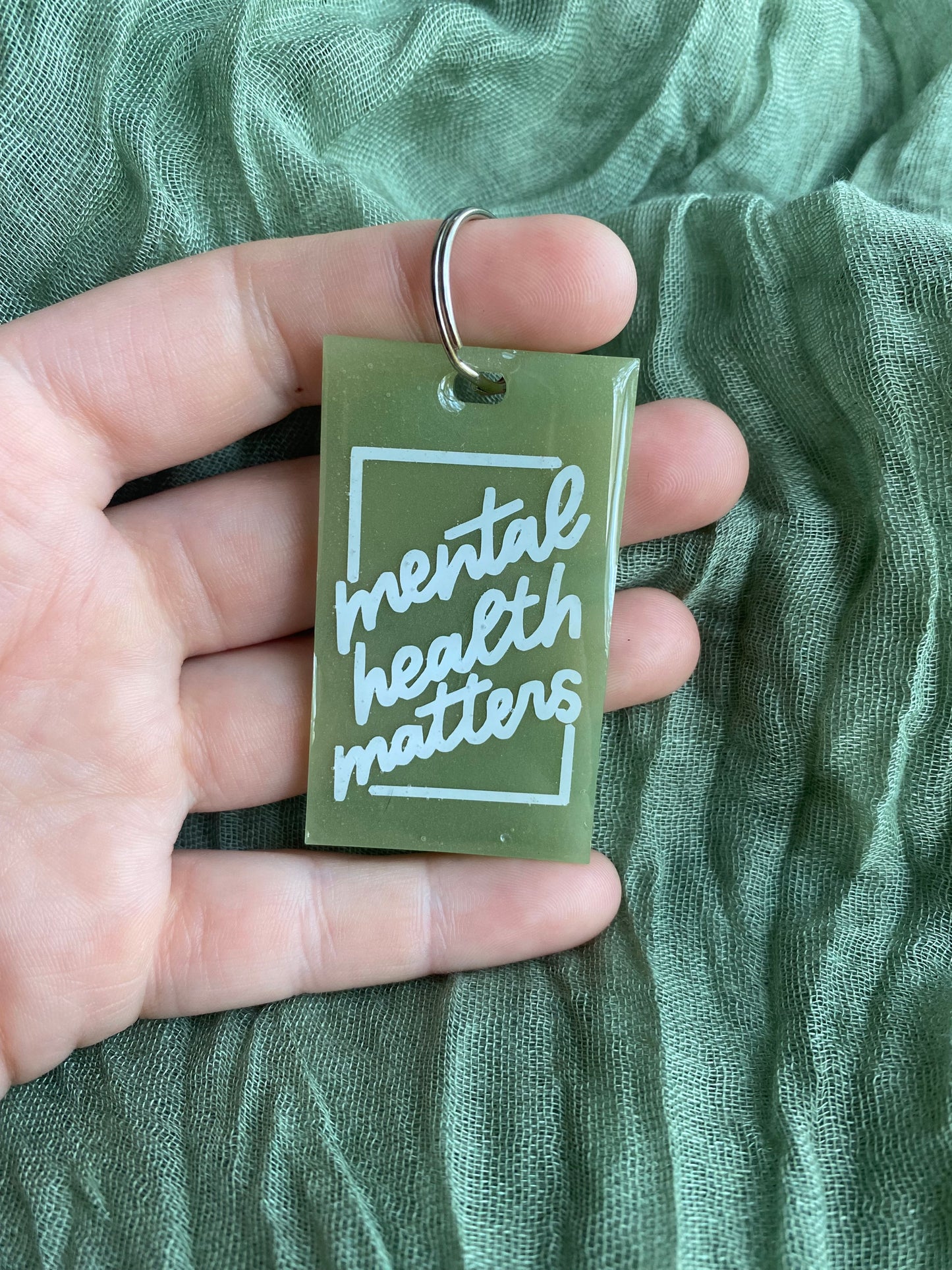 Handmade Resin Keychain | mental health matters