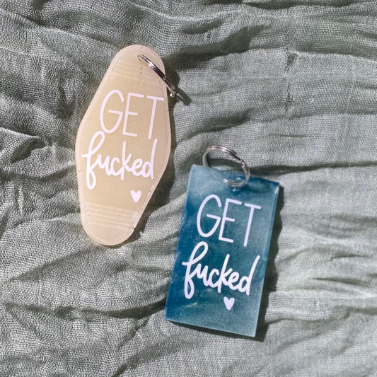 Handmade Resin Keychain | Get fucked 🖤