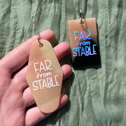 Handmade Resin Keychain | Far from stable