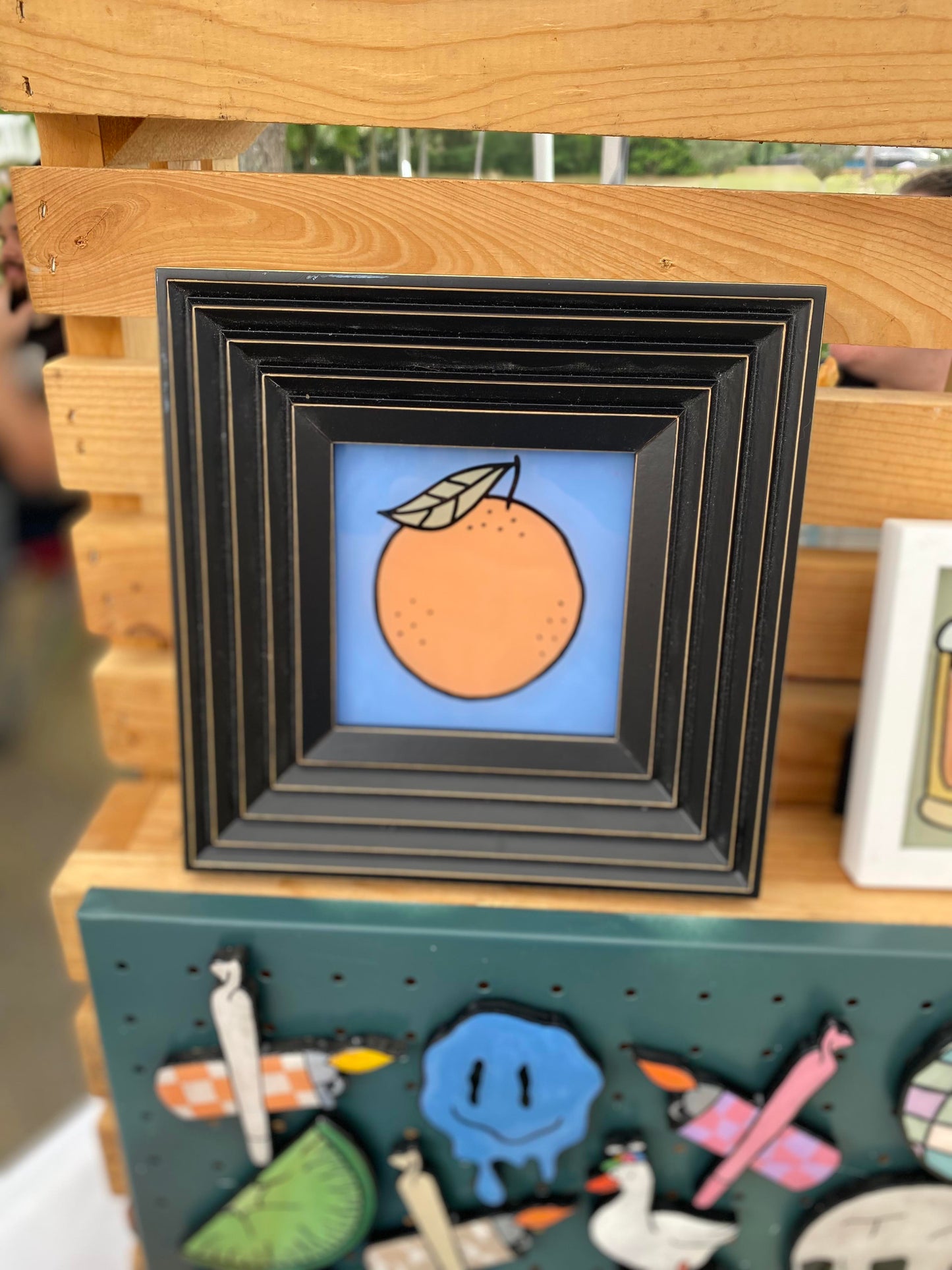 Reverse Painted Frame | Orange